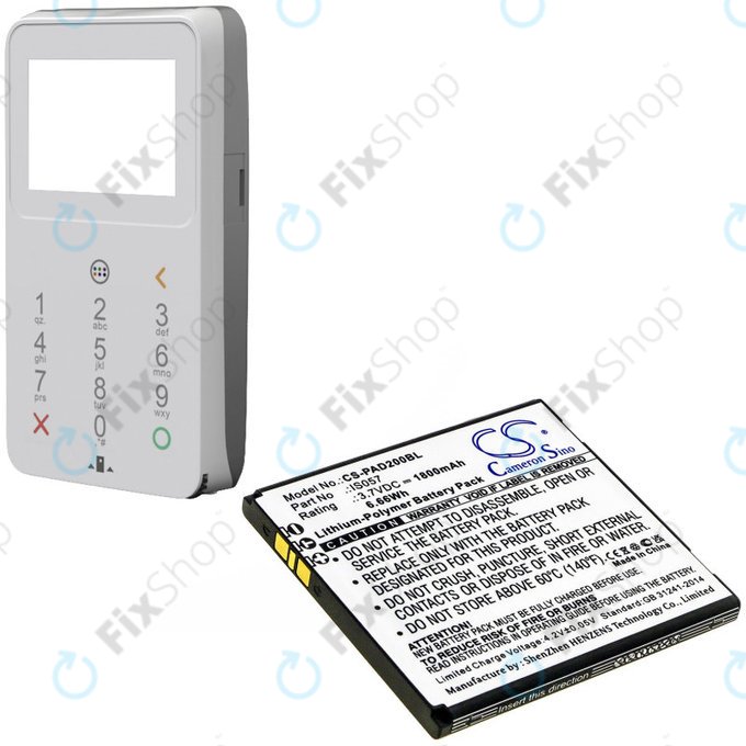 Battery for Pax myPOS D200, D200T, IS275, D200, 1800mAh, Li-Pol, 3.7V, IS057, HQ