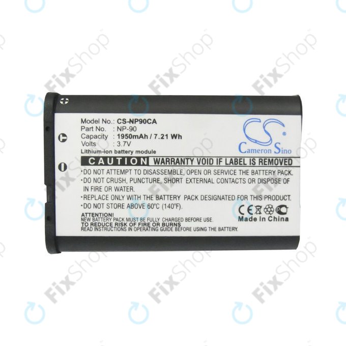 Battery for Casio Exilim EX-H10, EX-FH100, EX-H15, EX-Z2000, EX-H20G, 1950mAh, Li-Ion, 3.7V, NP-90, HQ