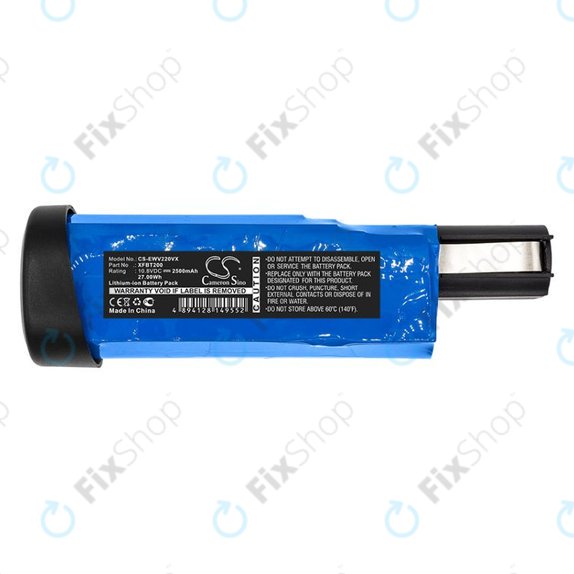 Battery for Shark WV200UK, WV200, WV201, WV205, WV220, Ion W1 Cord, 2500mAh, Li-Ion, 10.8V, XFBT200, HQ