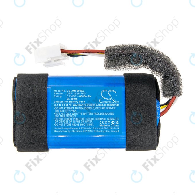 Battery for JBL Flip 6, 6800mAh, Li-Ion, 3.7V, GSP-1S2P-F6D, HQ