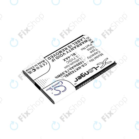 Battery for Nokia 6300 4G, Nokia 8000 4G, 1500mAh, Li-Ion, 3.7V, BL-4AX, HQ