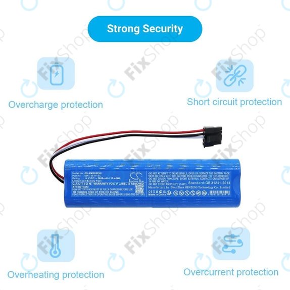 Xiaomi Mi Robot Vacuum Mop Pro (P), 2 (Mijia 2C), Viomi V2 Pro, Proscenic LDS M7 - Battery STYJ02YM, MH1-4S1P-SC Li-Ion 14.4V 2600mAh HQ