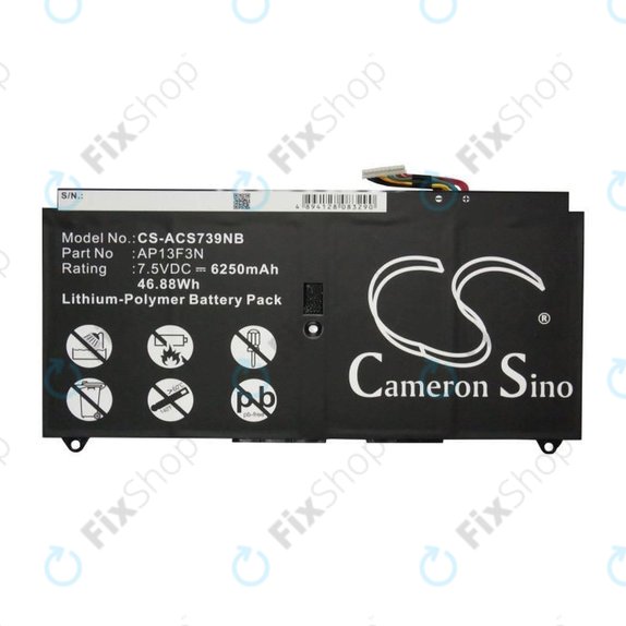 Battery for Acer Aspire S7, 6250mAh, Li-Pol, 7.5V, AP13F3N, HQ
