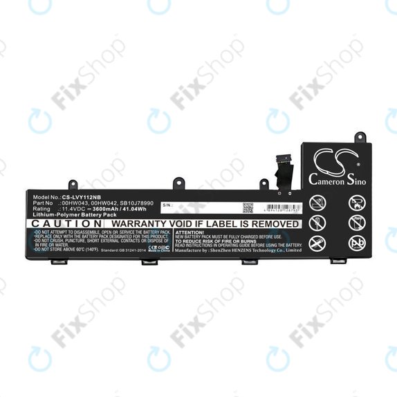 Battery for Lenovo Yoga 11e, ThinkPad Yoga 11e ChromeBook 20, 3600mAh, Li-Pol, 11.4V, 00HW043, HQ