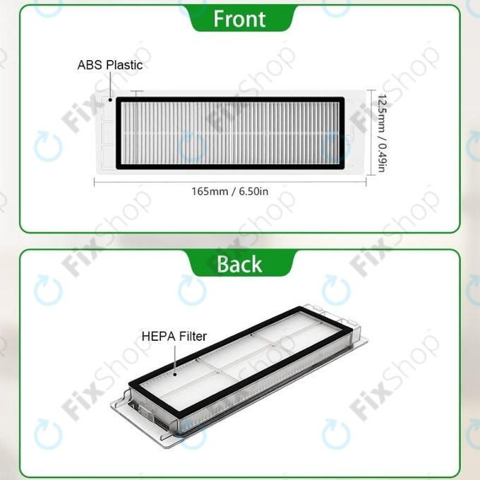 Xiaomi Roborock S5, S5 Max, S6, S6 MaxV, S6 Pure, E4, E5, Mijia 1S, Mi Robot Vacuum Mop 1S, Xiaowa E2, E3, Lite C10 - HEPA filter (2pcs)