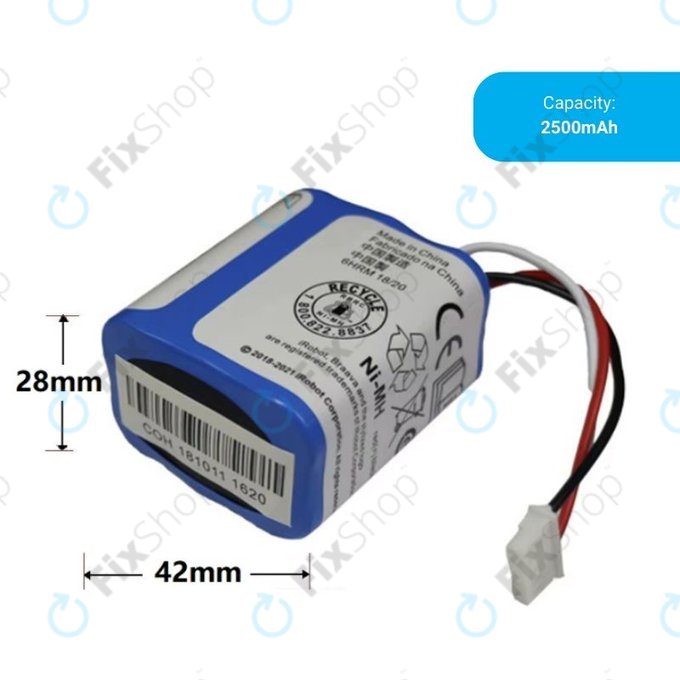 iRobot Braava 2000, 300, 380, 380T, 381, 390, Mint 5200, Mint Plus 5200, Proscenic JOJO Professional - Battery GPRHC202N026, 4409709, W206001001399 Ni-MH 7.2V 2500mAh