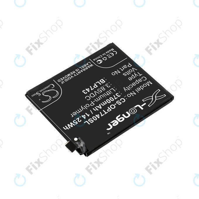 Battery for OnePlus 7T, 3700mAh, Li-Pol, 3.85 V, BLP743, HQ