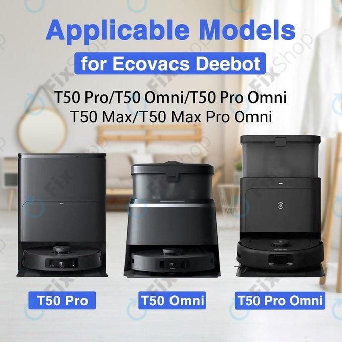 HEPA Filter, 2pcs for Ecovacs Deebot T50 Omni, T50 Pro Omni, T50 Max, T50 Max Pro Omni