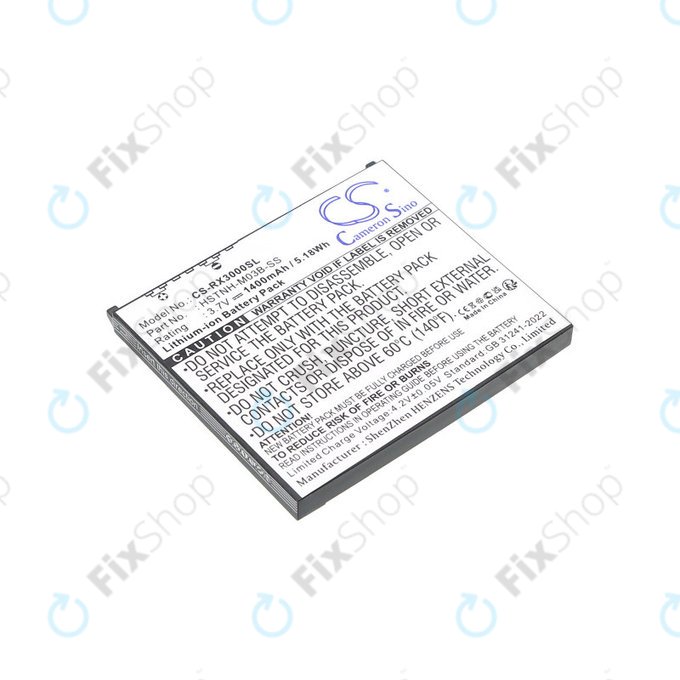 Battery for HP Compaq iPAQ rx3000, rx3115, rx3700, hx2110, hx2790, 1400mAh, Li-Ion, 3.7V, HSTNH-M03B-SS, HQ