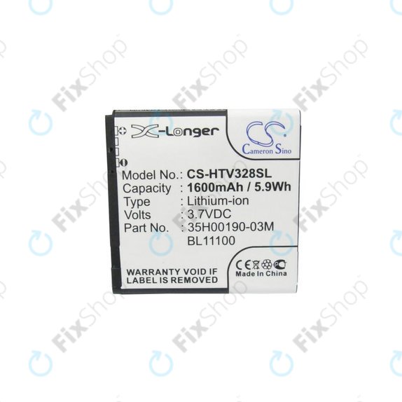 Battery for HTC Desire X, Desire V, 1600mAh, Li-Ion, 3.7V, 35H00190-03M, HQ