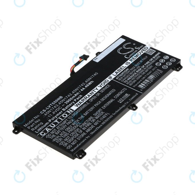 Battery for Lenovo ThinkPad T550, T560, W550, 3900mAh, Li-Pol, 11.4V, 45N1743, HQ