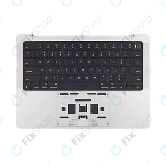 Top case keyboard frame for MacBook Pro 14", A2442 (2021), A2779 (2023), with US keyboard and battery, Silver, 661-21973, Genuine Apple