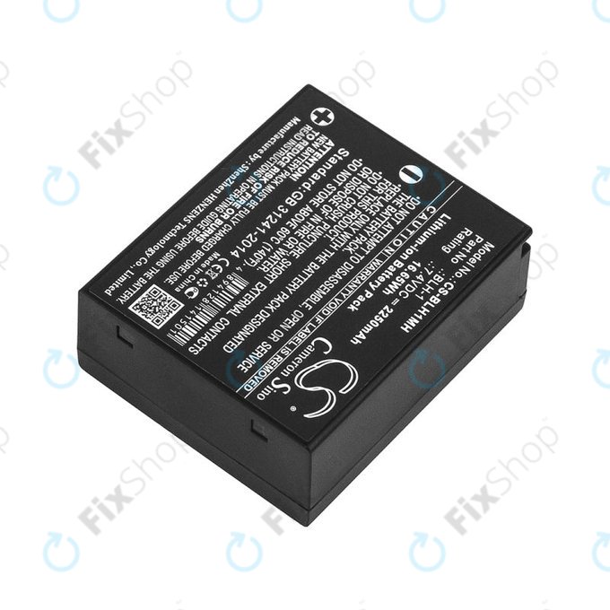 Battery for Olympus E-M1, 2250mAh, Li-Ion, 7.4V, BLH-1, HQ