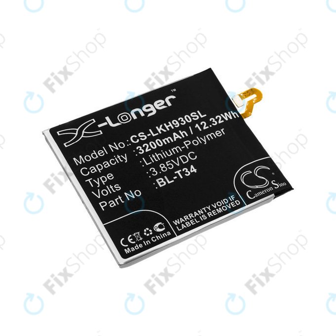 Battery for LG H930, V30, V35, 3200mAh, Li-Pol, 3.85V, BL-T34, HQ
