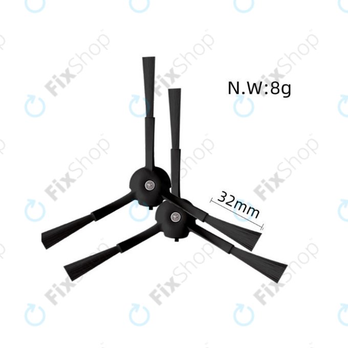 Replacement set for Xiaomi Roborock S8, S8+, S8 Pro Ultra (1 pair of Main brushes, 2x Filter, 2x Side brush - Black, 2x Mop cloth, 2x Dust bag)