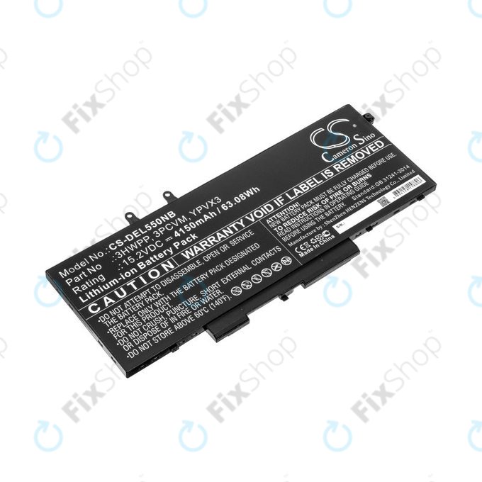 Battery for Dell Latitude 5501, Latitude 5401, Latitude 14 5410, Latitude 15 5511, 4150mAh, Li-Ion, 15.2V, 3HWPP, HQ