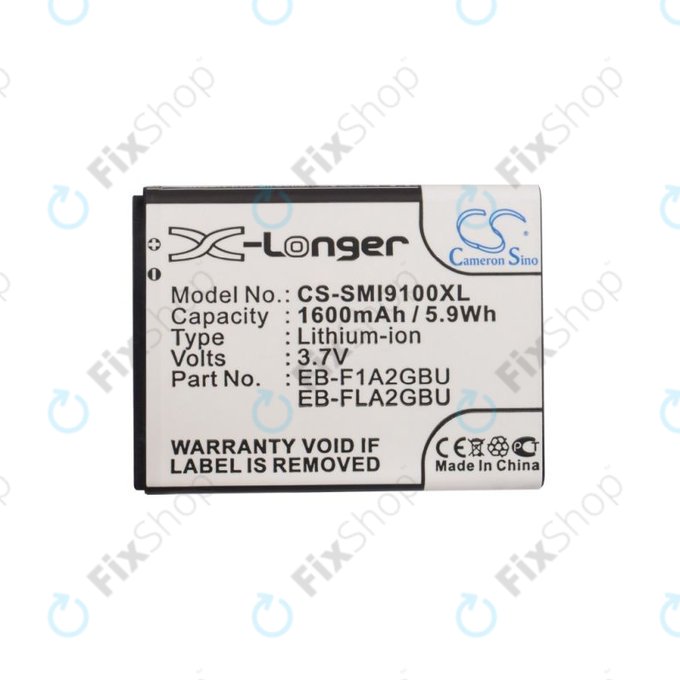 Battery for Samsung i9100, Galaxy S II, 1600mAh, Li-Ion, 3.7V, EB-F1A2GBU, HQ