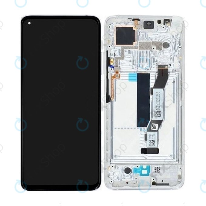 Xiaomi Mi 10T 5G, Mi 10T Pro 5G - LCD Display + Touch Screen + Frame (Lunar Silver) - 5600040J3S00 Genuine Service Pack