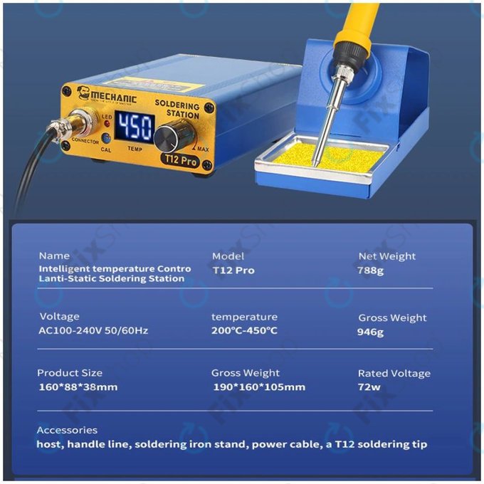 Mechanic T12 Pro - Digital Soldering Station (Blue)