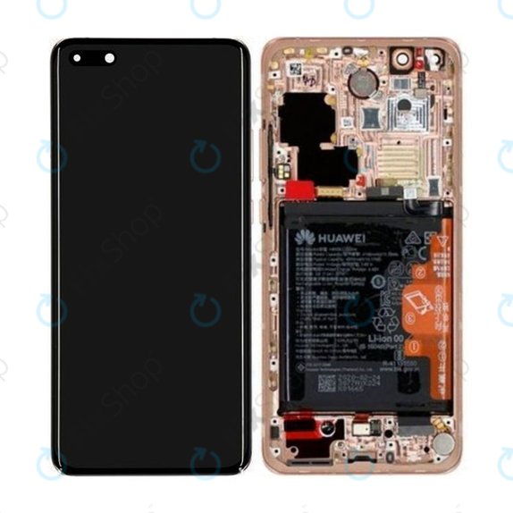 Huawei P40 Pro - LCD Display + Touch Screen + Frame + Battery + Fingerprint Sensor (Blush Gold) - 02353PJL Genuine Service Pack