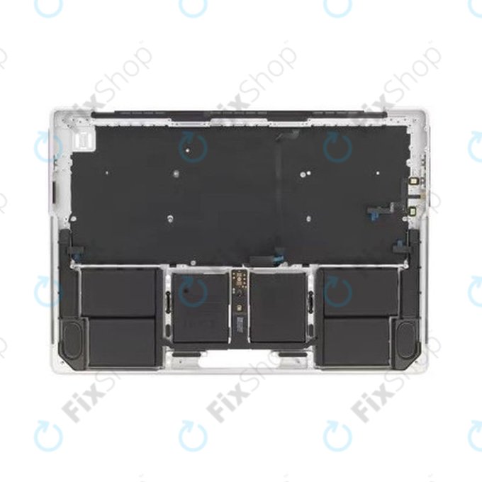 Top case keyboard frame for MacBook Pro 14", A3185 (2024), with US keyboard and battery, Silver, 661-50211, Genuine Apple