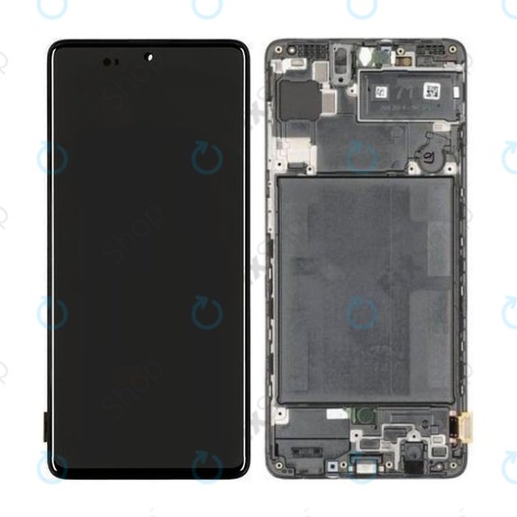 Samsung Galaxy A71 A715F - LCD Display + Touch Screen + Frame (Prism Crush Black) - GH82-22152A, GH82-22248A Genuine Service Pack