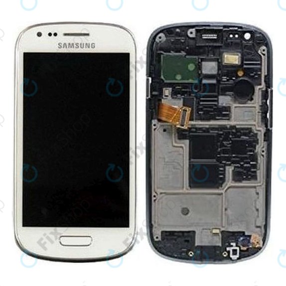 Samsung Galaxy S3 Mini i8190 - LCD Display + Touch Screen + Frame (White) - GH97-14204A Genuine Service Pack