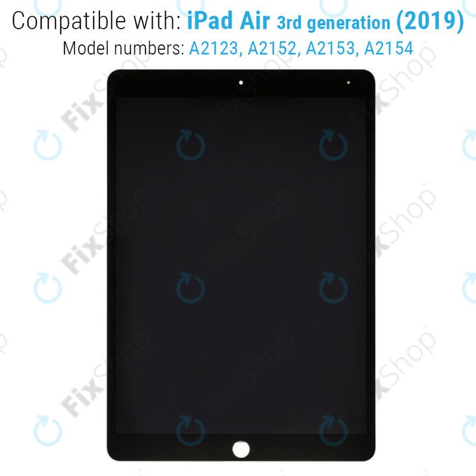 LCD Display for iPad Air (3rd Gen 2019), Black, Touch Screen without Frame, Refurbished