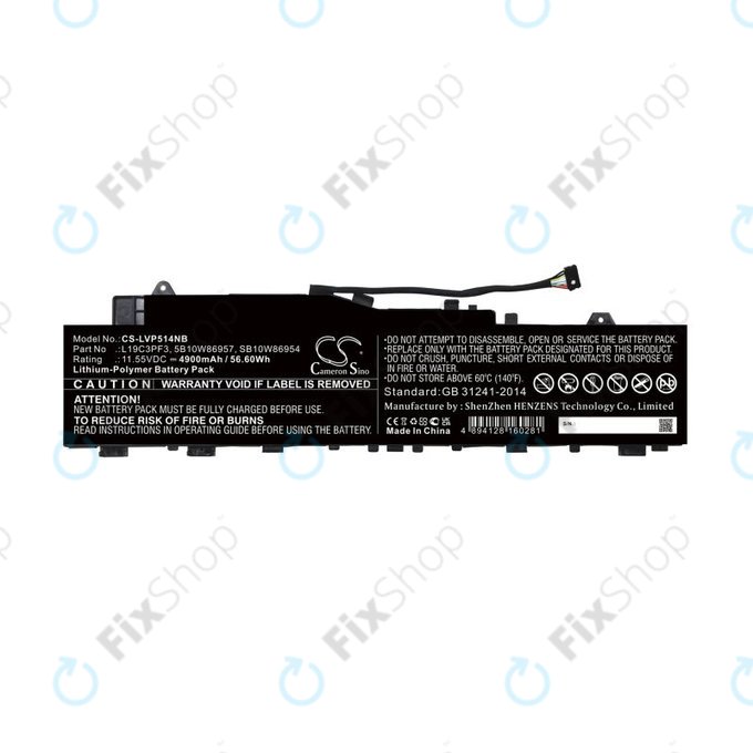 Battery for Lenovo Ideapad 5 14, Xiaoxin Air 14 2020, 4900mAh, Li-Pol, 11.55V, 5B10W86957, HQ