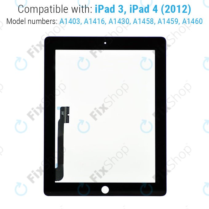 Touch Screen for iPad 3, iPad 4, Black