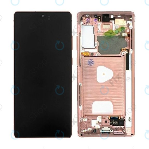 Samsung Galaxy Note 20 N980B - LCD Display + Touch Screen + Frame (Mystic Bronze) - GH82-23495B, GH82-23733B Genuine Service Pack
