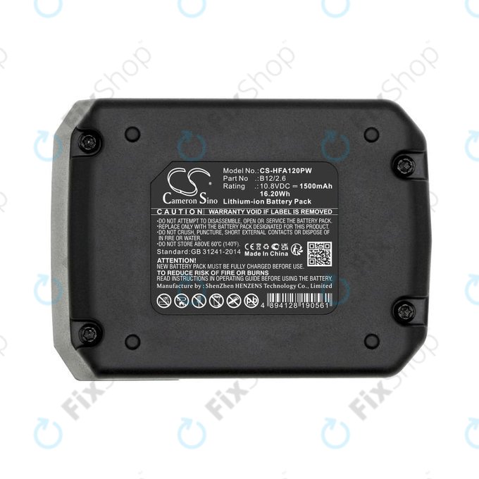 Battery for Hilti PR 2-HS A12, 1500mAh, Li-Ion, 10.8V, B12/2.6, B12/4.0, 2077977, HQ