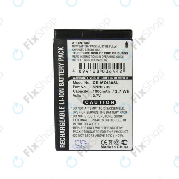 Battery for Motorola i930, i920, i95, 1000mAh, Li-Ion, 3.7V, SNN5705, HQ