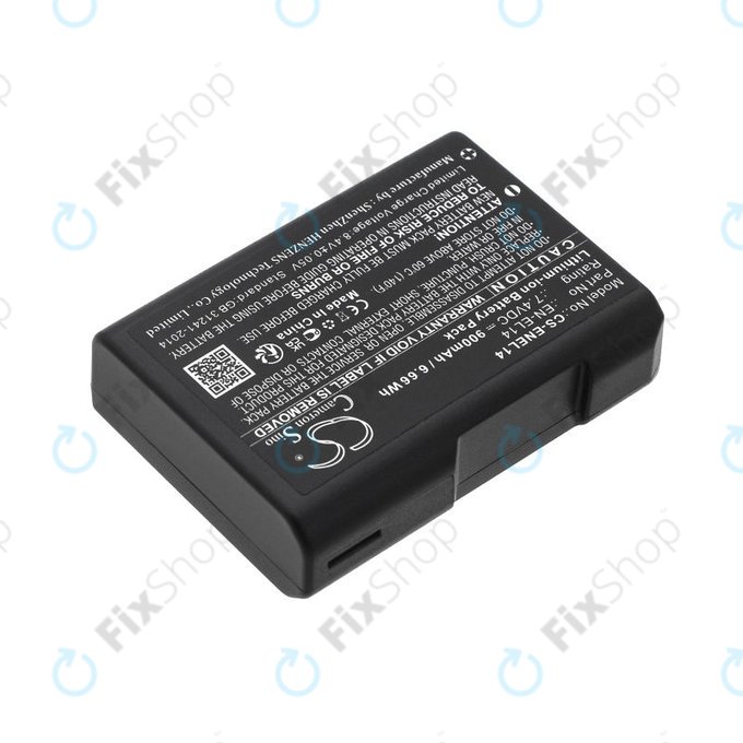 Battery for Nikon D3100 DSLR, 900mAh, Li-Ion, 7.4V, EN-EL14, HQ