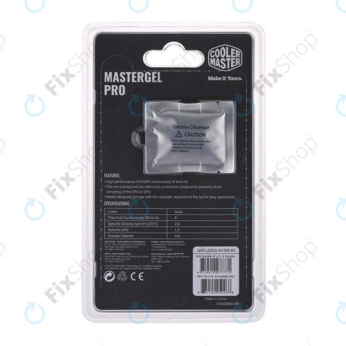 Thermal Paste MasterGel Pro V2 for CPU, 4g, grey