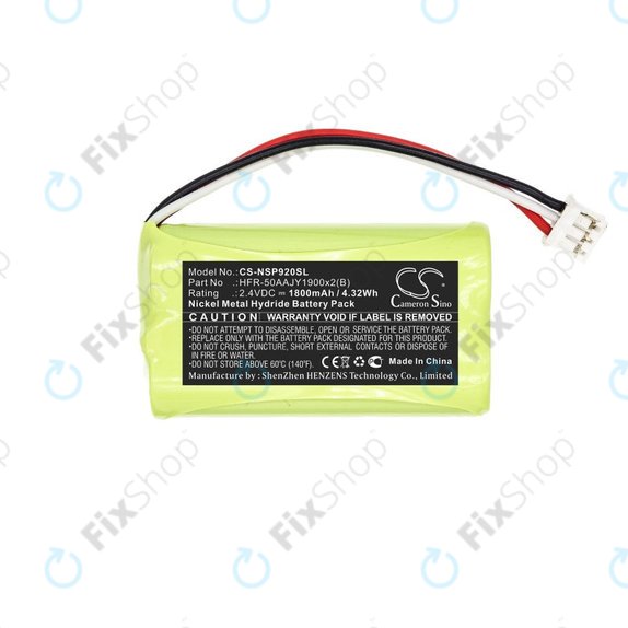 Battery for Nvidia P2920, Nvidia Shield Game Controller, 1800mAh, Ni-MH, 2.4V, HFR-50AAJY1900x2(B), HQ