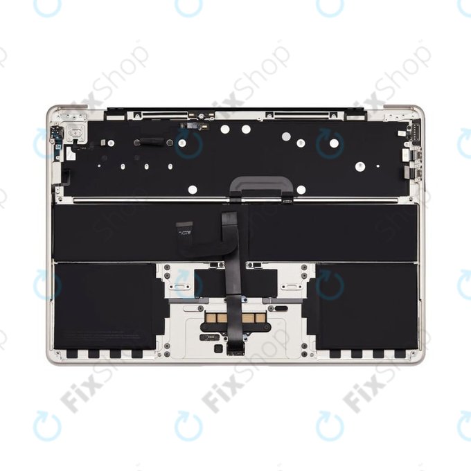Top case keyboard frame for MacBook Air 13", A3113 (2024), with US keyboard and battery, Starlight, 661-40229, Genuine Apple