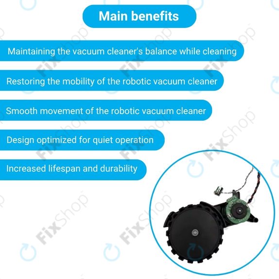 Xiaomi Robot Vacuum X10, Dreame Z10 Pro, L10 Plus, D10 Plus - Wheel with Motor (Right) (Black)