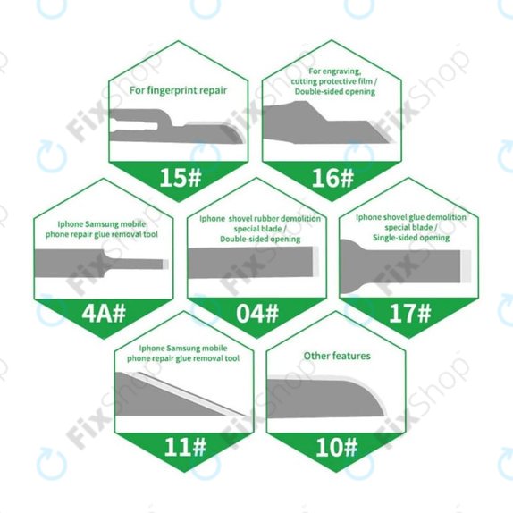 Relife RL-101B - CPU Remove Glue Blade Knife Set 8in1