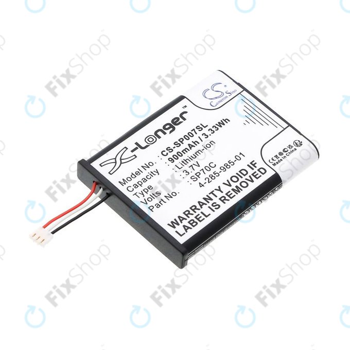 Battery for Sony PSP E1000, E1002, E1004, E1008, 900mAh, Li-Ion, 3.7V, SP70C, HQ