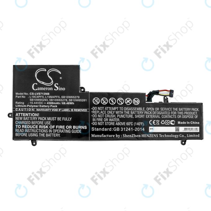 Battery for Lenovo Yoga Slim 7-15IIL, 4500mAh, Li-Pol, 15.44V, L19C4PF5, HQ