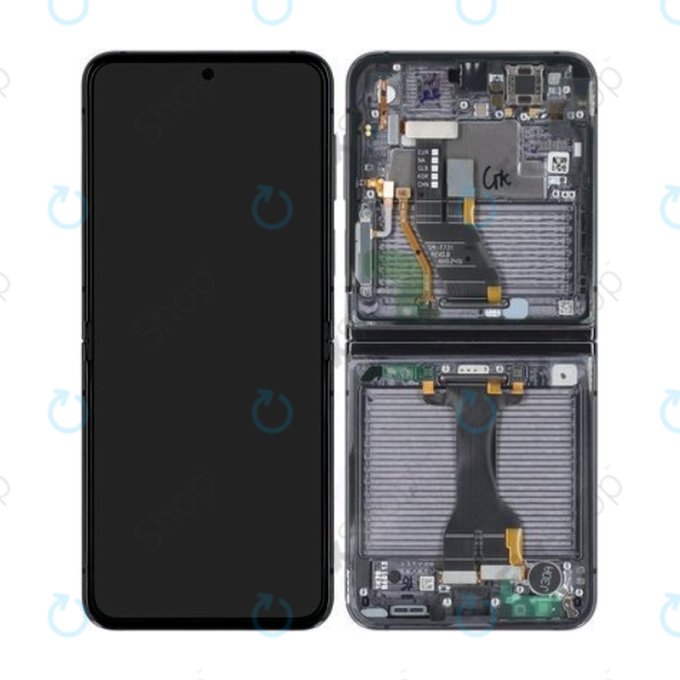 Samsung Galaxy Z Flip 5 F731B - LCD Display + Touch Screen + Frame (Graphite) - GH82-31827A Genuine Service Pack