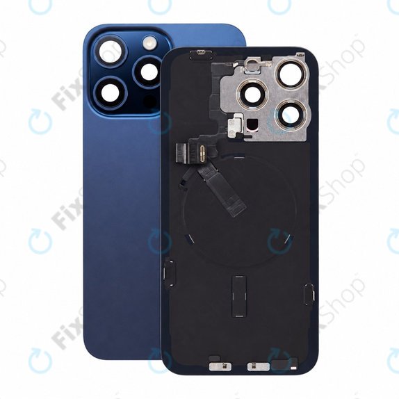 Rear Housing Glass for iPhone 15 Pro Max, Blue Titanium, Pulled A