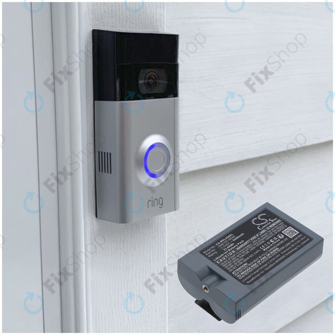 Battery for Ring Video Doorbell 2, 3, 4, 6400mAh, Li-Ion, 3.7V, 8AB1S7-0EN0, HQ