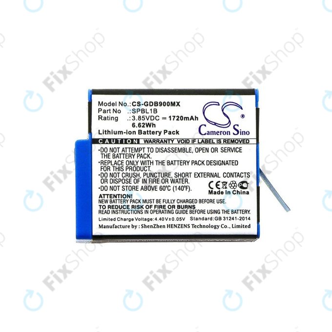 Battery for Gopro Hero 9, 11, 1720mAh, Li-Ion, 3.85V, SPBL1B, HQ
