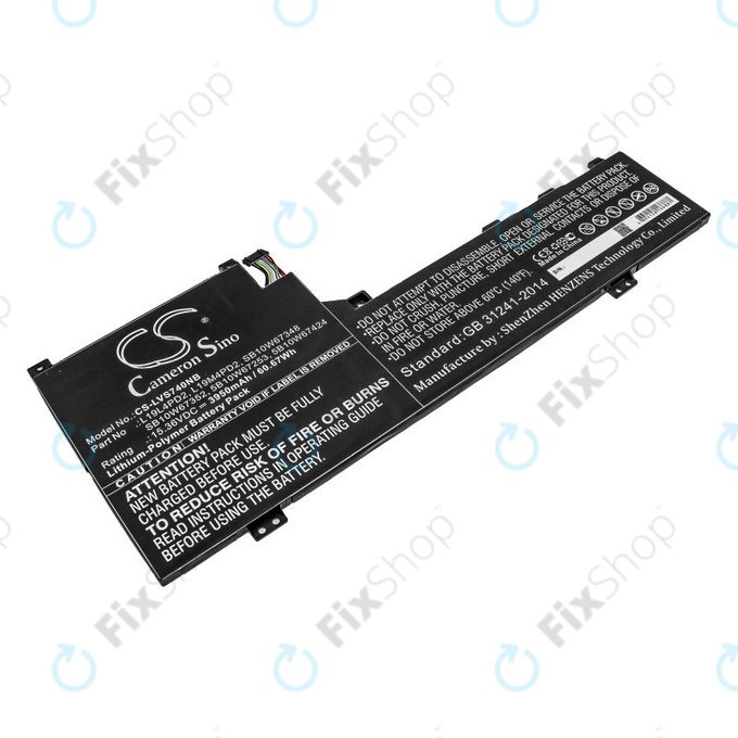 Battery for Lenovo Yoga S740 14, IdeaPad S740-14IIL, 3950mAh, Li-Pol, 15.36V, L19L4PD2, HQ