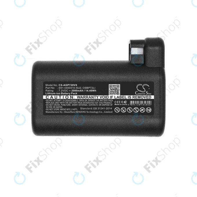 AEG RX-series, Electrolux E, P-series - Battery S91-0400410-SU2, OSBP72LI, OSBP72LI25 Li-Ion 7.2V 2000mAh HQ