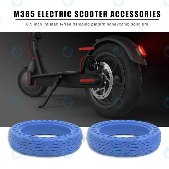 Xiaomi Mi Electric Scooter 1S, 2 M365, Essential, Pro, Pro 2 - Durable Full Tubeless Tire (Type 1) (Blue)