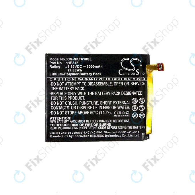 Battery for Nokia 6.1, 3000mAh, Li-Pol, 3.85 V, HE345, HQ