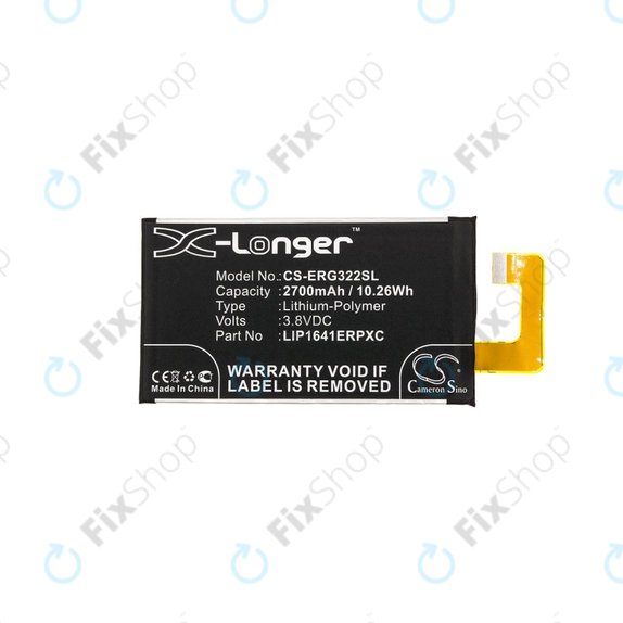 Battery for Sony Xperia XA1 Ultra G3221, 2700mAh, Li-Pol, 3.8 V, LIP1641ERPXC, HQ